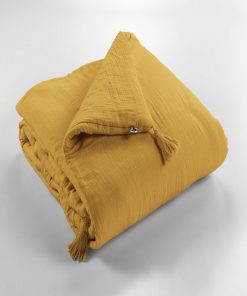 Edredon Boutis gaze de coton Collection Gaia - Jaune