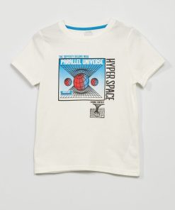 T-shirt en jersey à manches courtes - BLANC