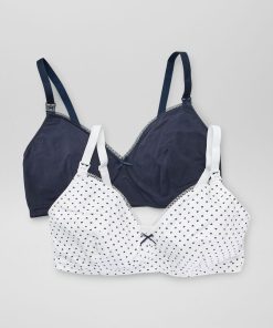 Lot de 2 soutiens-gorge allaitement - coeurs/marine