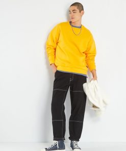 Sweat en molleton uni - Jaune