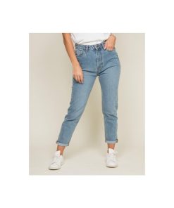 Jean mom slim EDONIS - Bleu clair