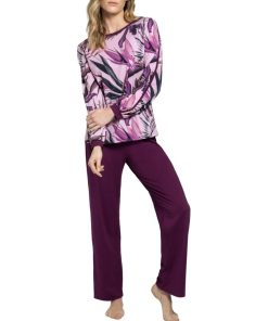 Ensemble pyjama long en coton et modal Roma - Rose