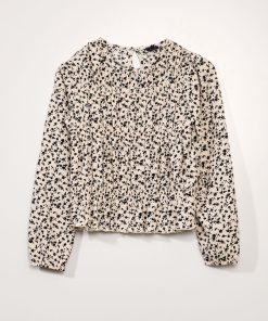 Blouse à fleurs - Noir/blanc