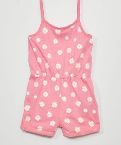 Combishort fleurie - rose