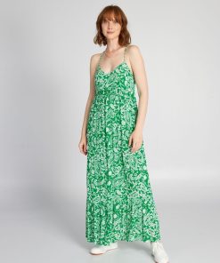 Robe longue finition étage - Vert