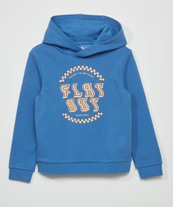 Sweat à capuche en molleton - Bleu
