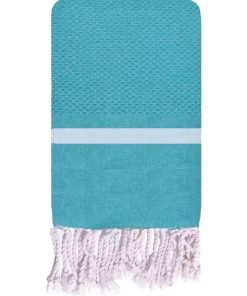 Fouta traditionnelle en coton 2x2m en nid d'abeille Melissa - Vert