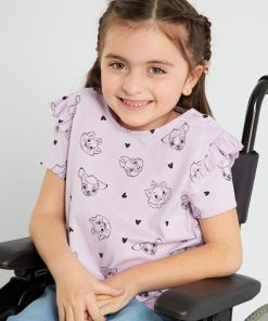 Tee-shirt imprimé 'DS' - Violet