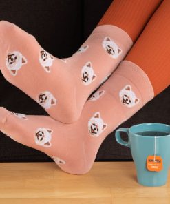 Chaussettes En Coton Hautes Chiens- Sockup- 36-44 - Rose