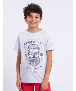 T-shirt manches courtes col rond pur coton NOCIRYL-J - Gris clair