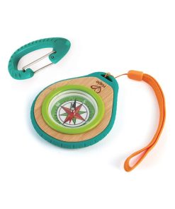 Set Boussole En Bambou Et Mousqueton - N/A