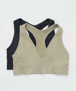 Lot de 2 brassières à coques amovibles - Kaki/noir