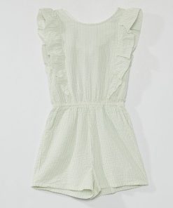 Combishort en tissu gaufré - Vert