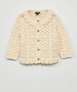 Gilet en maille ajourée - Ecru