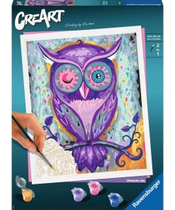 CreArt Peinture au numéro : Grand Format : Hibou rêveur - N/A