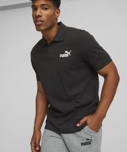 Polo 'Puma' en piqué de coton - Noir