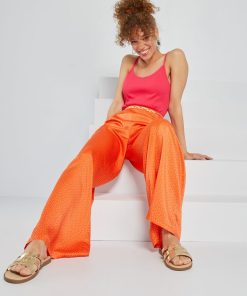 Pantalon large - Orange