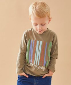 T-shirt longues manches, kaki - Vert