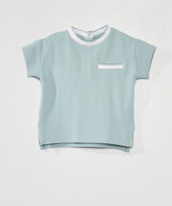 Tee-shirt en maille piquée esprit polo - Bleu