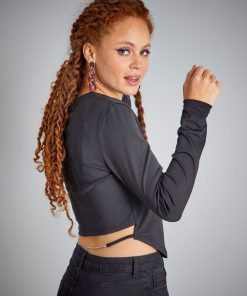 T-shirt fantaisie avec strass - noir