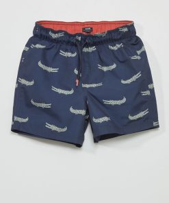 Short de bain imprimé - Bleu