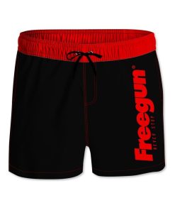 Boardshort Court garçon ceinture élastique et colorée Freegun - Noir