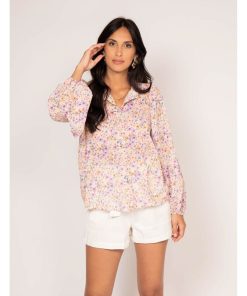 Chemise motifs ODREY - Violet clair