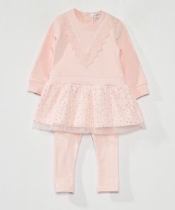 Ensemble robe + legging - 2 pièces - Rose