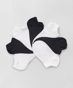 Lot de 7 paires de chaussettes invisibles - blanc/noir