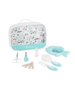 Trousse de soin 'Badabulle' 7 accessoires - blanc/bleu