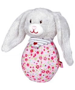 Lapin culbuto avec clochette BabyGlück - Rose gris - N/A