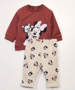 Ensemble sweat + pantalon - 'DS' - Rose/Gris