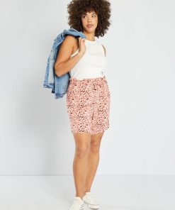Short fluide imprimé - Rose orangé
