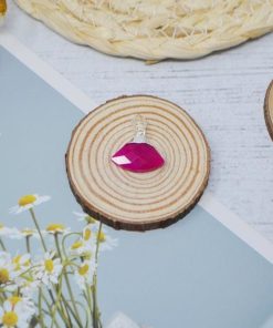 Pendentif trapèze - Plaqué argent - Pierres naturelles - - Multicolore