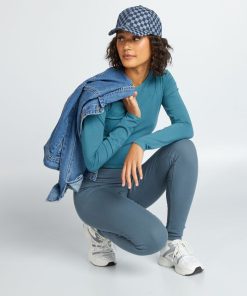 T-shirt cropped - Bleu