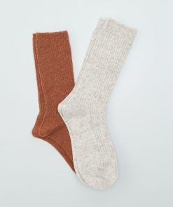 Chaussettes en laine - Marron/beige