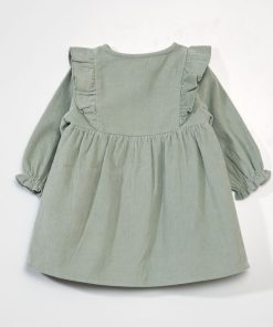 Robe en velours côtelé - vert cendré