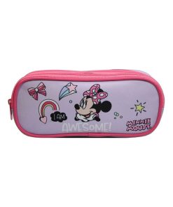 Trousse scolaire 2 compartiments DS Minnie Violette Parme Bagtrotter - Violet