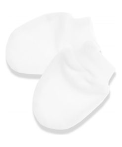 Moufles naissance en coton gants bébé anti griffures - Blanc