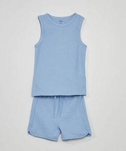 Ensemble pyjama nid d'abeilles - 2 pièces - Bleu