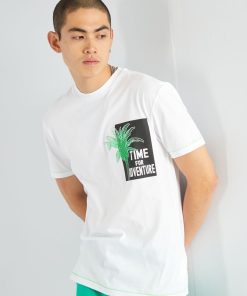 T-shirt en jersey avec print - blanc