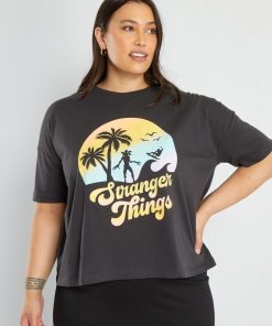 T-shirt 'Stranger Things' emmanchure descendue - Gris
