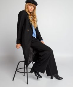 Manteau type lainage - Noir