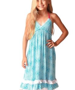 Robe de plage longue  EUGENIE - 'LA FAUTE A VOLTAIRE' - Blanc Vert Blanc