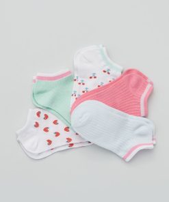 Lot de 5 paires de chaussettes - Rose/bleu/vert
