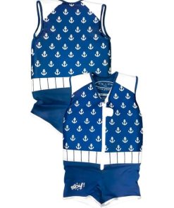 Maillot de Bain Loup Enfant avec Flotteurs - Accessoire de Natation Garçon - Bleu