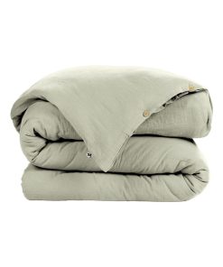 Housse de couette Double Gaze Coton Collection Gaia - Vert d'eau