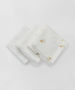 Lot de 3 langes en gaze de coton - Blanc