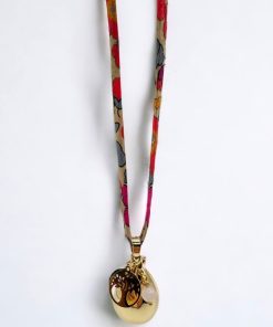Bola de grossesse goutte doré 'arbre de vie' et 'quartz rose' - Rose