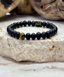 Bracelet en obsidienne 6mm - Noir